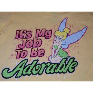 Disney Tinker Bell Toddler Tee 3T "Its My Job To Be Adorable" 100% Cotton Yellow